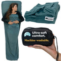 Sleeping Bag Liner for Hot or Cold Weather Camping, Ultra-Soft, Washable 86x35" , Lightweight & Anti-Static Polyester Knit, Sleep Sack Adult Travel Sheets, Summer Sleeping Bag liner Cotton Feel