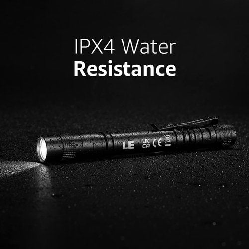 LE LED Pen Flashlights - Mini Waterproof Pocket Flashlight Set | Lightweight 2-Pack for Work & Emergencies