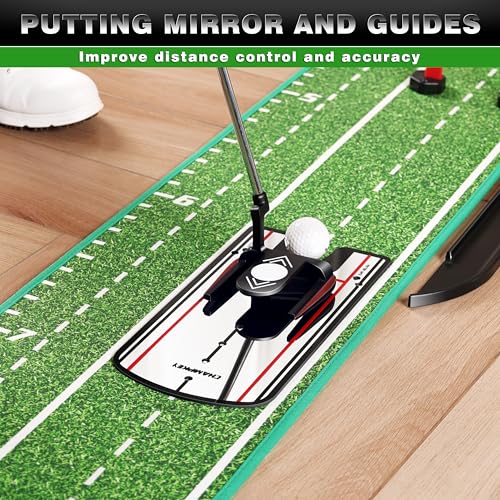Black Indoor Golf Putting Green with 3 Gates - Practice & Improve Accuracy