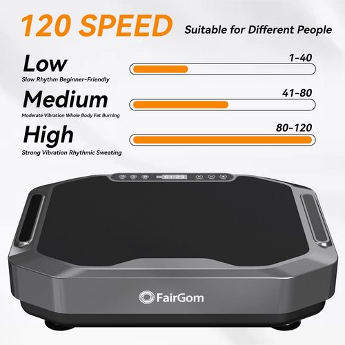 Fairgom Vibration Plate Exercise Machine with LED Display, Fitness Vibrating Lymphatic Drainage Full Body Workout Shaker for Weight Loss, Vibrate Fitness Platform with Cool Lights