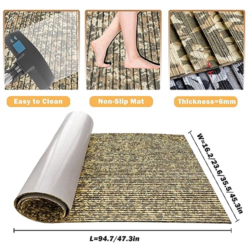 HZCHIONE Camo EVA Foam Boat Flooring Self-Adhesive Deck Mat 94.5x45.3 in, 29.7 sq ft