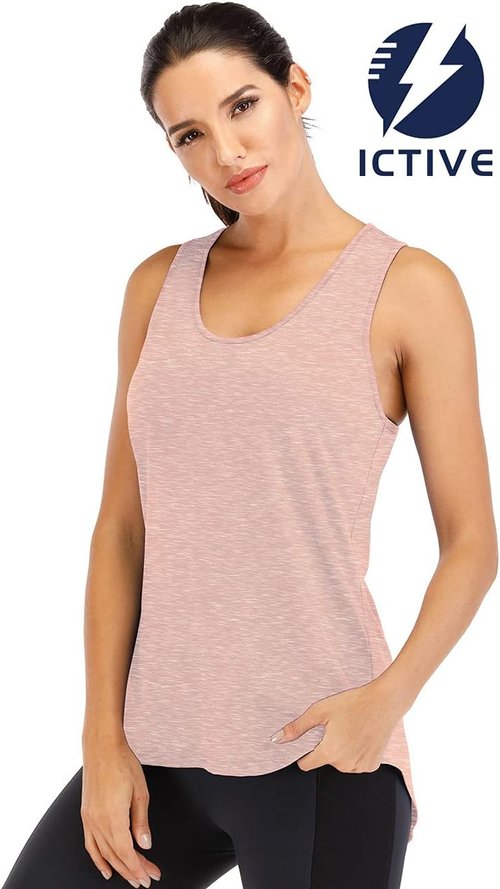 ICTIVE Yoga Tops for Women - Backless Sleeveless Workout Tank with Keyhole Design | Loose Fit