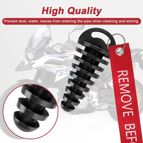 Hoedia Muffler Exhaust Wash Plug - 2 Pack with Streamers for 2 Stroke Motorcycles (0.6-1.5 Inch)