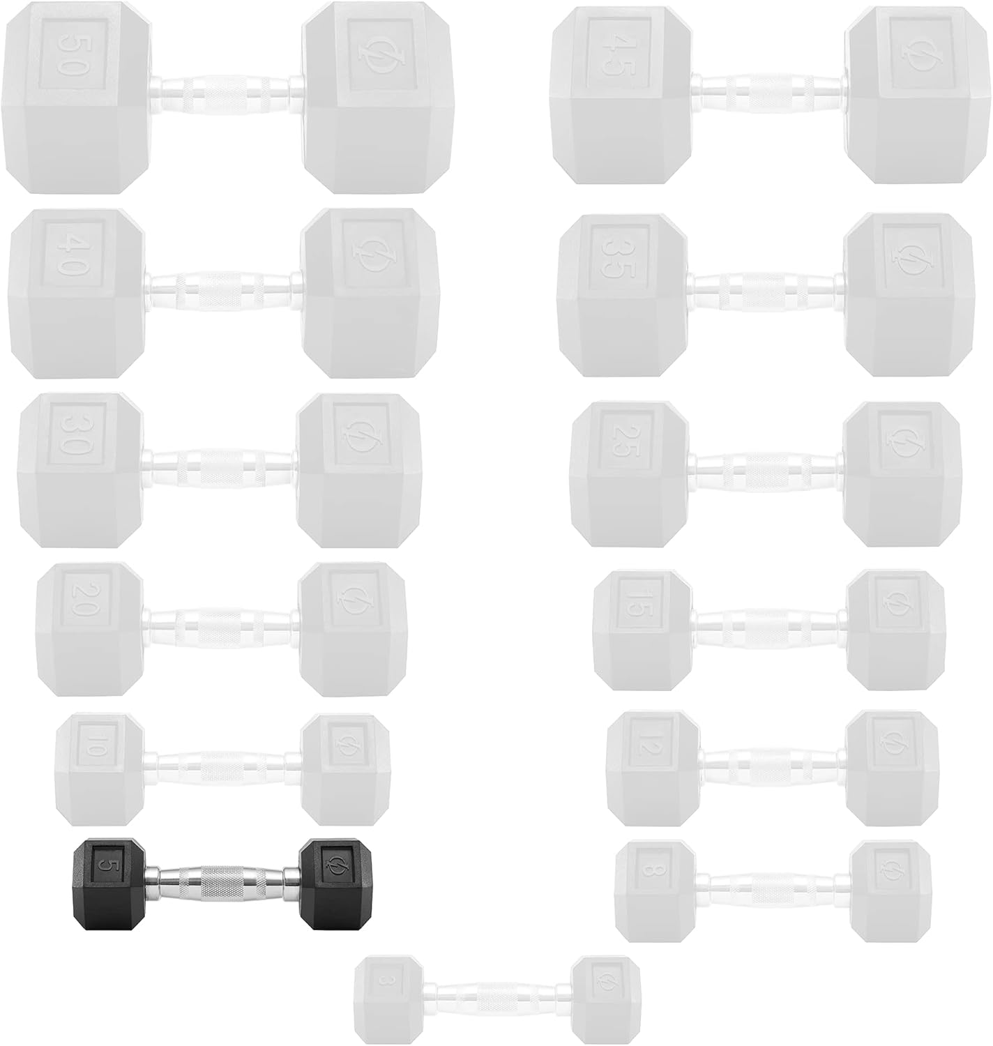 Philosophy Hex Dumbbells - Rubber Coated Hand Weights for Strength Training | Pair Set