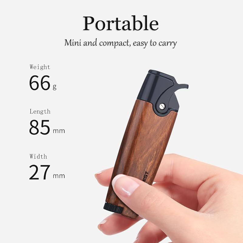 Honest Butane Torch Lighter Adjustable Refillable Pocket Torch - Black Marble