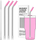 Bent Metal - Reusable Stainless Steel Straws for Stanley 20 oz | 3-Pack with Silicone Tips - BPA Free, Vivid Violet