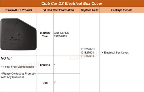 CLUBRALLY Club Car Electrical Component Box Asm, Fits Club Car DS 1992-2015 Gas Golf Cart, OEM#1013609, 1015777/102711201, 1015373, 1014808