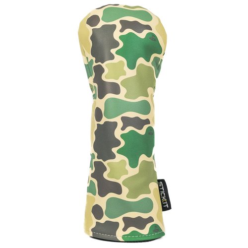 STICKIT Magnetic Fairway Woods and Hybrids Head Cover - Fatigue Camo | Premium Leather Golf Accessory with Industrial Magnetic for Easy Attachment | Fits Most Fairway Woods/Metals and Hybrids