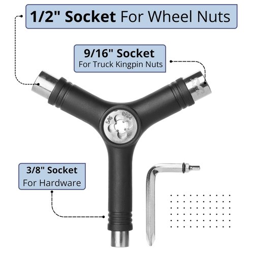 Mr. Pen- Skate Tool, Pack of 2, All in One Y and T Tool for Skateboard, Longboard, and Roller Skate