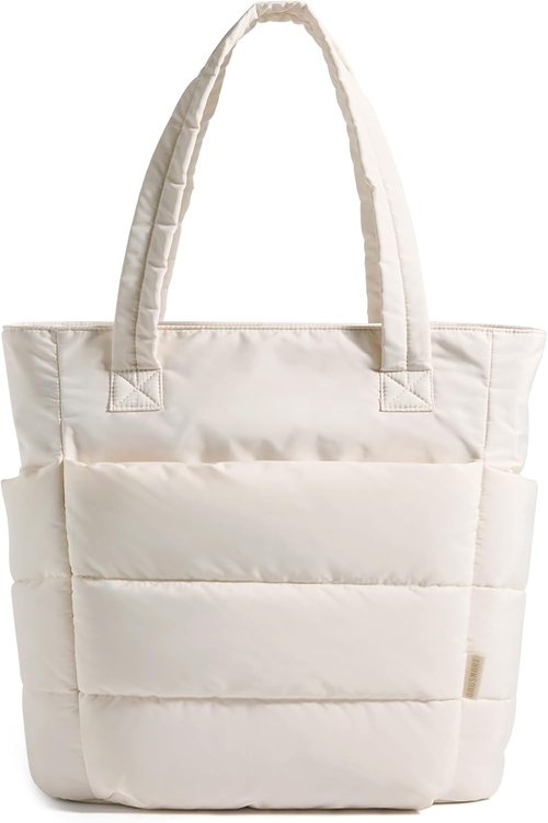BAGSMART Lightweight Puffy Tote Bag for Women - Stylish Compartments & Versatile Shoulder Design