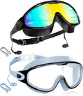 Aegend Kids Swim Goggles - Wide View, Anti-Fog & UV Protection | 2-Pack with Ear Plugs for Ages 3-14