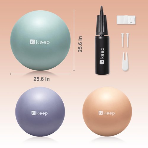 KEEP Yoga Ball Exercise Ball, Green Pilates Equipment, Anti-Burst Gym Balls, Birthing Ball for Pregnancy, Physical Therapy, Stability, Balance, Fitness, Home Exercise, Quick Pump Included