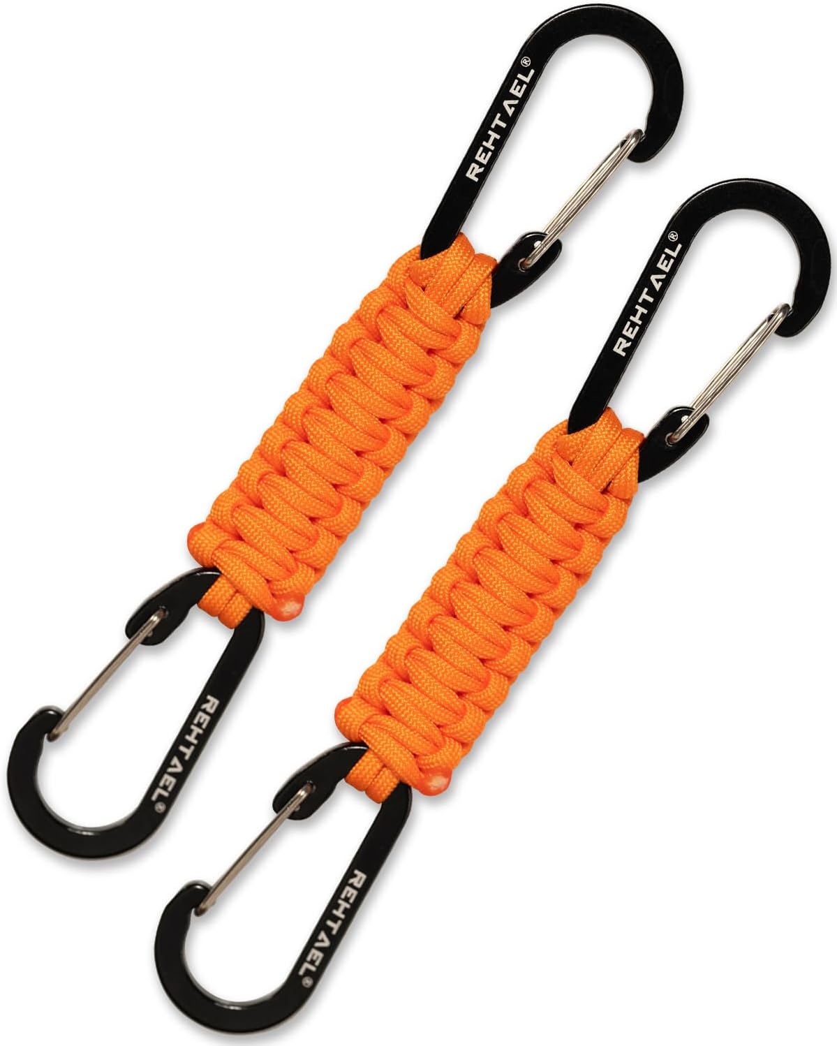 Paracord Braided Carabiner Keychain Lanyard Strap, Hanger Stroller Hook w/2 Carabiner Clips for Water Bottle Backpack