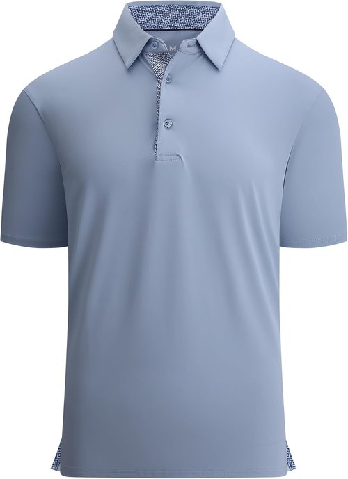 Alex Vando Men's Golf Shirt - Moisture-Wicking Quick-Dry Solid Short Sleeve Polo | Comfortable Fit