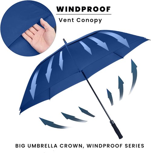 Golf Umbrella by [Brand Name] - Extra Large 72 Inch Double Canopy, Windproof & Waterproof, Automatic Open