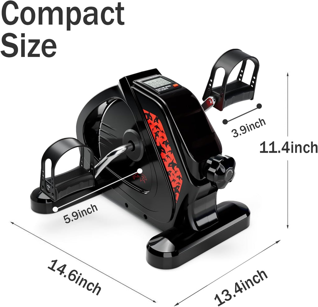 Skiennix Upgraded Pedal Exerciser - Heavy-Duty Under Desk Bike with LCD Display | Mini Stationary Bike for Home Office Workout