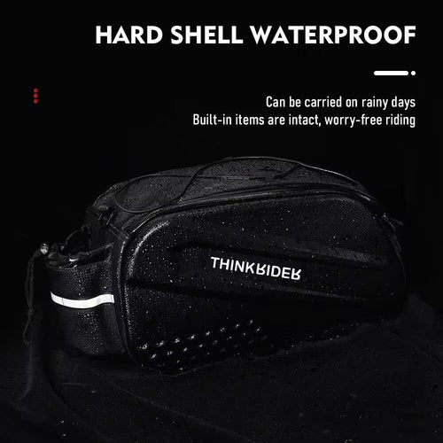 ThinkRider Bike Bags for Bicycle Rear rack 14L Hard Shell Waterproof Bike Ebike Trunk Pannier Saddle Seat Bag Carrier with Reflector, Rain Cover & Shoulder Strap for Commuter Travel Outdoor