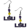 LSU Tigers NCAA Fan Bead Dangle Earrings