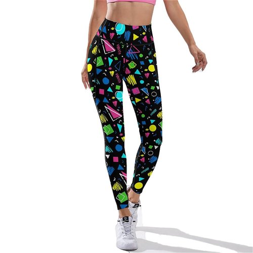 80s 90s Outfit Tummy Control Yoga Pants for Women with Pockets, High Waist Running Sports Workout Yoga Leggings L