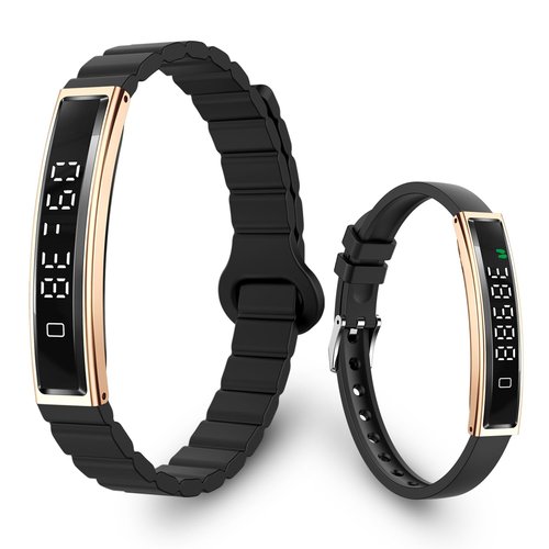 Lightweight Smart Bracelet for Women Men, Step Tracker Watch Wristband With 24/7 Heart Rate Sleep Monitor, 12 Sport Modes Fitness Trackers, Waterproof Health Band Fits Android IOS (Black+Black)
