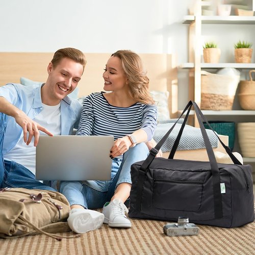 HOLYLUCK Foldable Travel Duffel Bag - Versatile Gym Luggage for Men & Women | Black, One Size