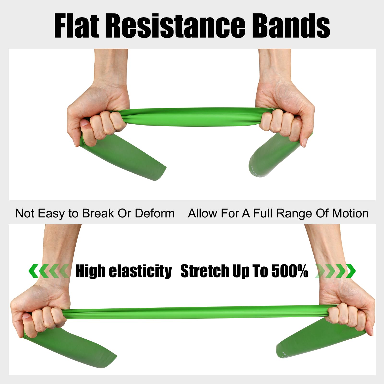 Latex Flat Resistance Bands for Physical Therapy and Rehab, Pilates, Yoga