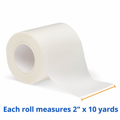 Medline Essentials Silk-Like Cloth Surgical Tape, 2 Inch x 10 Yards per Roll, Box of 6 Rolls