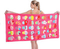 Skiennix Microfiber Beach Towel Set - Oversized Quick-Dry, Sand-Free Ice Cream Design | 30x60 Inch - Pink