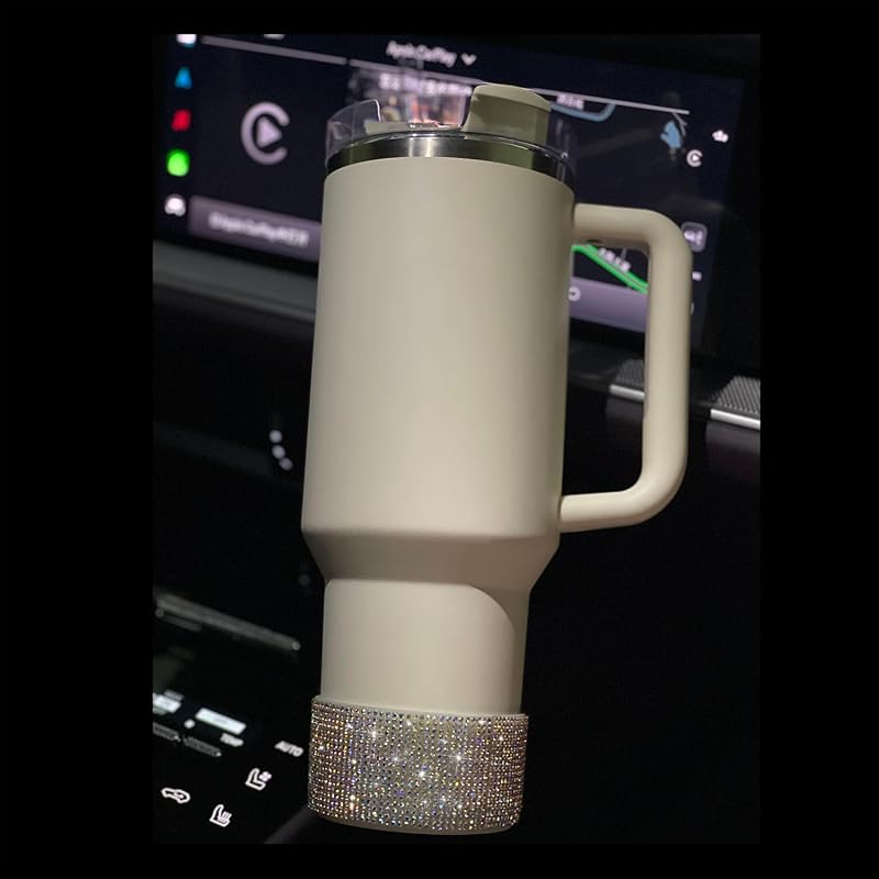 Diamond Glitter Silicone Boot Sleeve for Stanley Quencher H2.0 & 20-40oz Tumbler - Circles Stardrone+Fit
