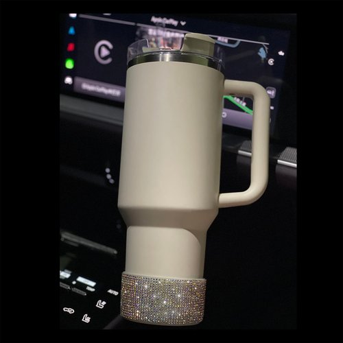 WORBSS Diamond Glitter Silicone Boot for Stanley Cup 40oz Tumbler for Simple Modern 30-40oz Trek Tumbler Accessories for 2.8-2.9 inch Trapezoidal Cylinder Base Water Bottles Bottom Anti-Slip Sleeve