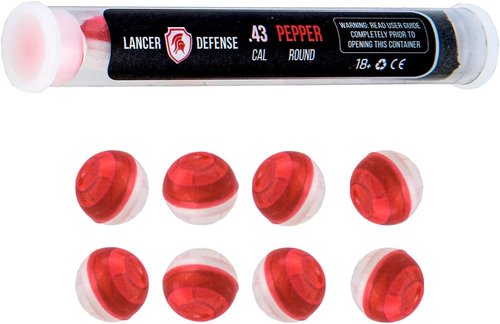Lancer Tactical Defense Ball 0.43 Cal - Self Defense Pepper Projectiles | Bulk Pack of 8