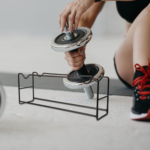 INOOMP Dumbbell Holder Stand Compact Dumbbell Rack for Home Gym Strength Training Weight Storage Rack 15.74X5.90X3.93In Fitness Equipment Organizer
