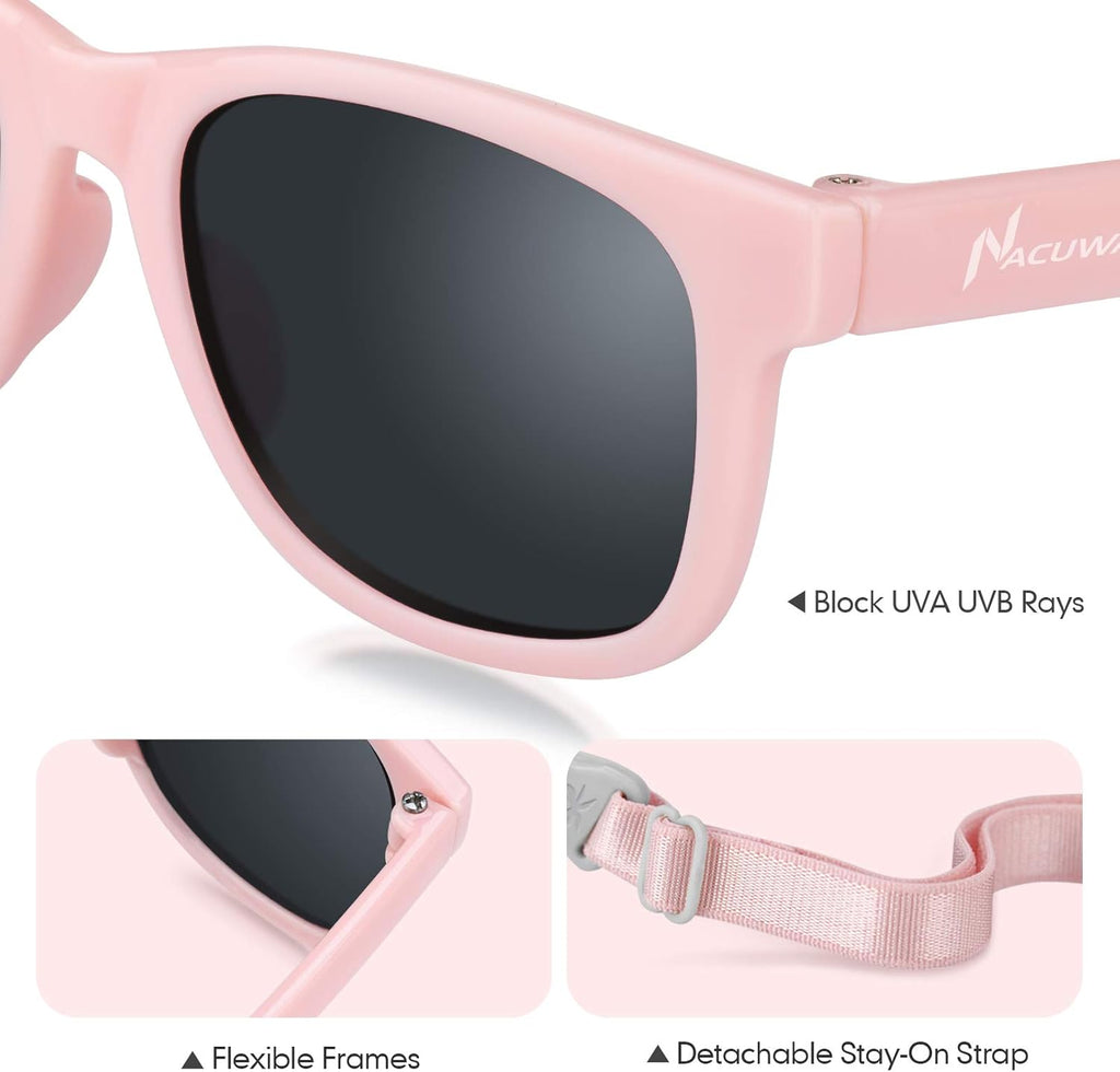 Skiennix Baby Sunglasses - 100% UV Protection for Infants & Toddlers | Ages 0-2 - Includes Case & Pouch