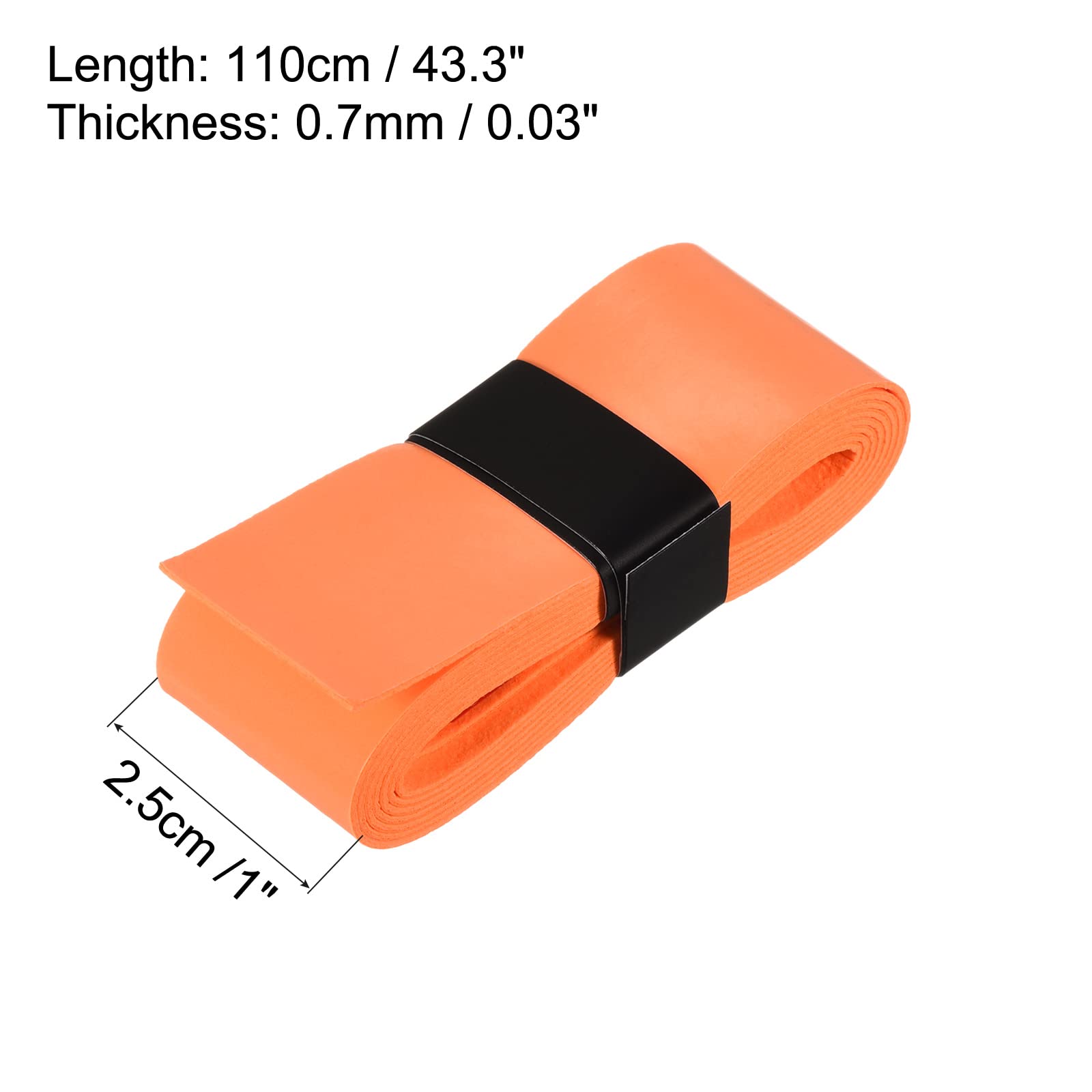 PATIKIL 43.3" Tennis Racket Grip Tape, 12 Pack PU Overgrip Stretchy Non-Slip Absorb Sweat for Badminton Fishing Rod, Orange