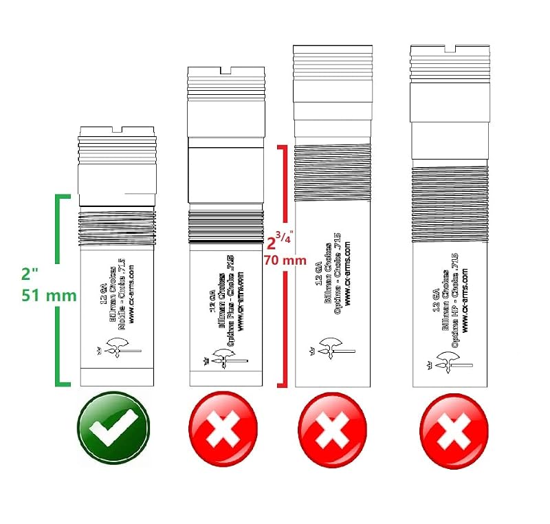 12 Gauge Choke Tube Set for Shotgun - Compatible with Mobilchoke Threads, Steel Shot Ready, 5 Constrictions