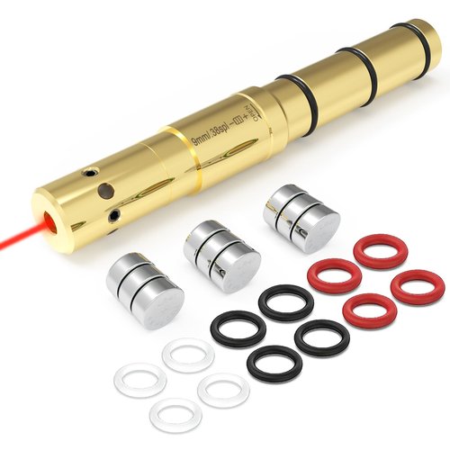 Angeebin Laser Boresighter for 9mm/.38spl/.357Mag/.380acp Firearms, End Barrel Laser Bore Sight Accurate and Easy Use