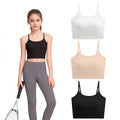 Girls Cami Crop Built-in Training Bra Seamless Bralette Sports Everyday Tank Tops Undershirt with Adjustable Straps White Bra 8-16Y