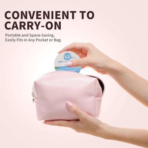 48PCS Extra Large Disposable Washcloths for Travel, Compressed Face Towels Tablets, Extra Large and Thick Reusable Wash Cloth, Compact for Travel, Camping, Hiking, Beauty Salon, 24x12 in