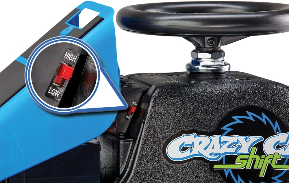 Razor Crazy Cart Shift Electric Go Kart for Kids 6+ | 12V Drifting System, High/Low Speed, Black/Blue