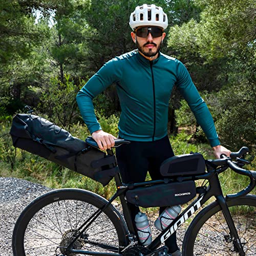 ROCKBROS Bikepacking Saddle Bag 14L Waterproof Bicycle Seat Pack, Adjustable & Foldable