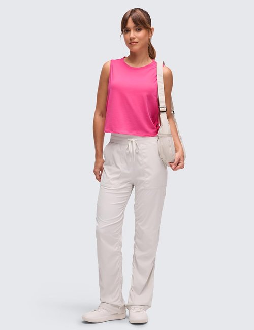 CRZ YOGA Pima Cotton Tank Tops for Women - Loose Sleeveless Athletic Workout Crop Shirt
