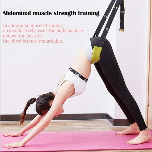 Yoga Fitness Stretching Strap, Door Flexibility Stretching Strap, Improve Leg Waist Back Flexibility Back Bend Assist Trainer, for Rehab Pilates Ballet Dance Cheerleading Splits Gymnastics (pink)