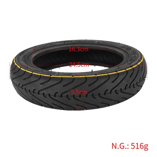 ZAITUO 60/70-6.5 10-inch Rubber Explosion-proof Tubeless Tire + Schrader Straight nozzle Replacement for Segway Ninebot Max G30LP G30 G30E Electric Kick Scooter Tyre Wheel Parts (1)