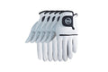 All-Weather Golf Gloves Pack of 5 for Right-Handed Players - White Microfiber & Leather