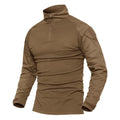 MAGCOMSEN Work Shirts for Men Long Sleeve Shirts Men Tactical Shirts for Men Fishing Shirts Hiking Shirts Mens Hunting Shirts Camping Shirts Brown