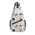 ASYG Funny Cute Cat Sling Backpack Cat Chest Bags Crossbody Animal Shoulder Bag for Men Women