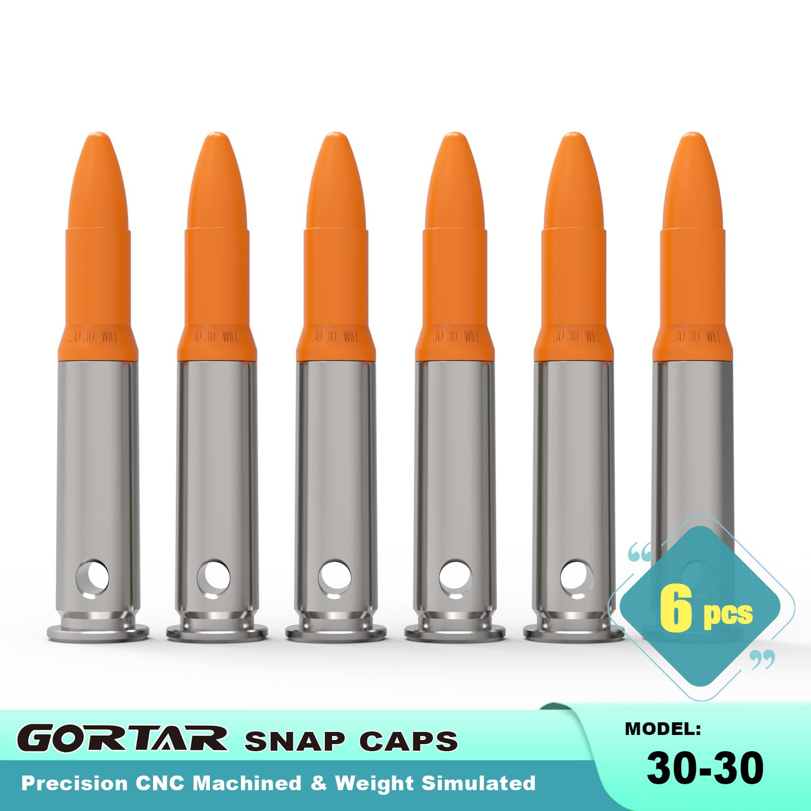 GORTAR 3030 Win Snap Caps Training Dummy Rounds Practice Safe Loading Firing Close to Real Weight -6 Pcs