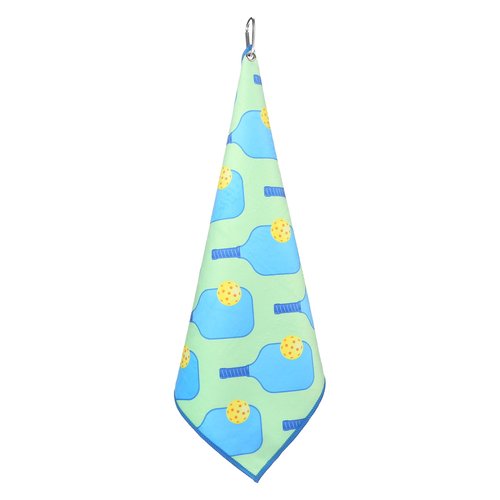 Millie Rose Pickleball Towels in Fashionable Prints - Cute 15x17 inch Microfiber & Cotton Athletic Towels with Carabiner Clip - Pickleball Accessories, Pickleball Gifts (Pickleball Party)