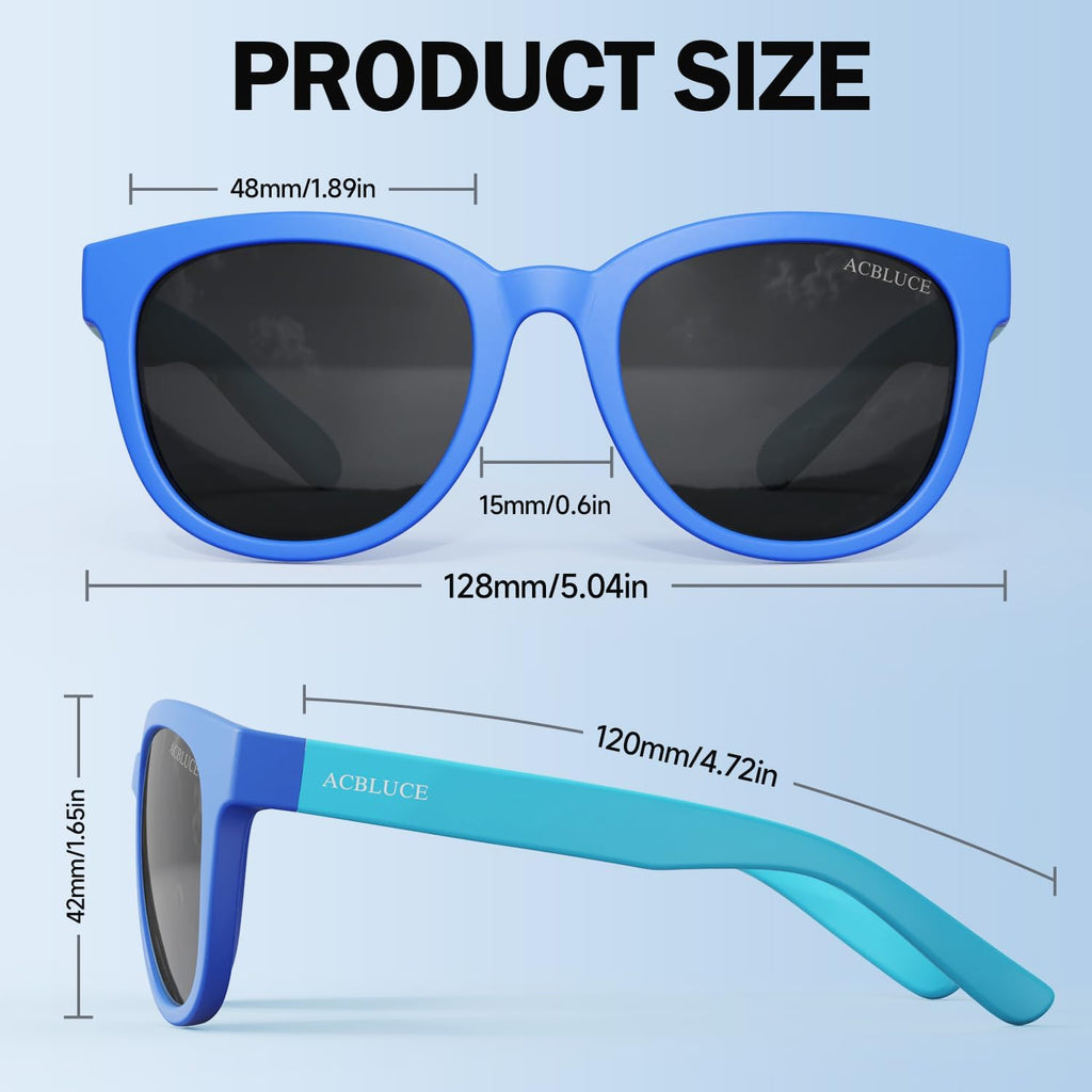 Skiennix Kids Polarized Sunglasses - Unbreakable TPEE Frame with Adjustable Strap | Ages 5-13