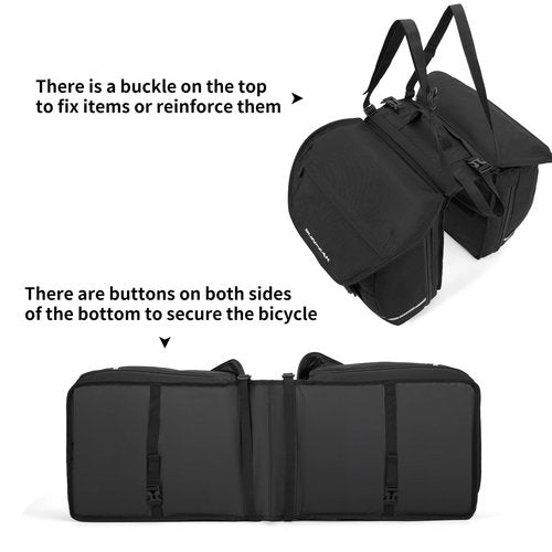 Sunpeak Bike Bag Accessories Panniers for Bicycle Rear Rack Bag 36L Waterproof Mountain Electric Bike Saddle Bag for Cycling Traveling Commuting Black